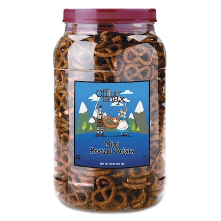 Office Snax 40oz. Tub, Mini-Pretzel Twists 00082